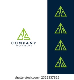 TCS triangle logo, triangel logo with 3 combination initials, develop, natural, luxury, modern, finance logo, strong logo, suitable for your company.