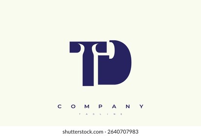 TD Abstract Geometric Logo Design. Modern and elegant logo design with simplistic typography elements, showcasing branding excellence.