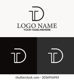 TD Abstract Letters Logo Monogram minimalist shape logo.