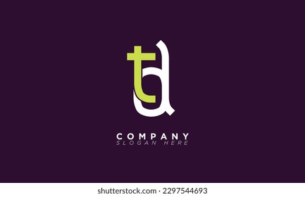 TD Alphabet letters Initials Monogram logo DT, T and D