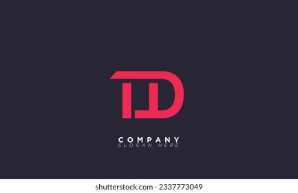 TD Alphabet Buchstaben Initial Monogram Logo DT, T und D