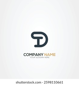 TD Alphabet letters Initials Monogram logo DT, T and D