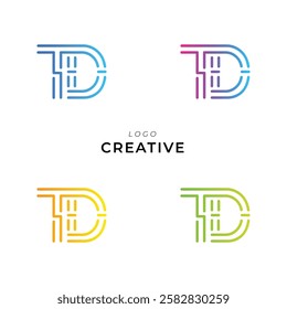 TD Creative Latter Logo Design. Monogram Design. By Custom Branding Logo. Creative Logo Design. Vector illustration. Modern Design. Logo Template.