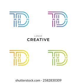 TD Creative Latter Logo Design. Monogram Design. By Custom Branding Logo. Creative Logo Design. Vector illustration. Modern Design. Logo Template.