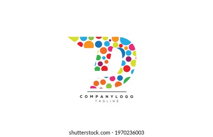 TD D initials monogram letter text alphabet logo design