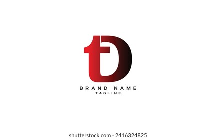 TD, DT, Resumen diseño del logotipo del logotipo de la letra monográfica inicial