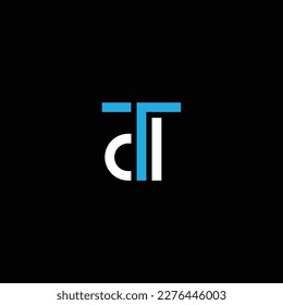 TD or DT abstract outstanding professional business awesome artistic branding company different colors illustration logo