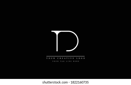 plantilla de monograma de logotipo de vector abstracto DT TD