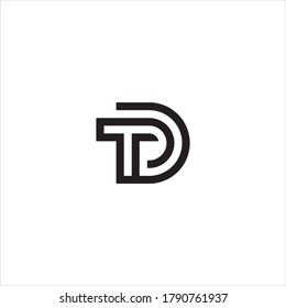 TD Or DT Letter Logo Design Vector.	