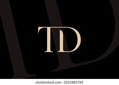 TD or DT letter logo icon design. Classic style luxury initials monogram.