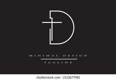 TD or DT MINMALIST LOGO DESIGN VECTOR ART ILLUSTRATION