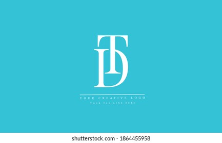 TD DT T D abstract vector logo monogram template
