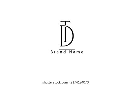 TD DT T D abstract vector logo monogram template