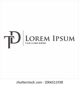 TD DT T D Letter Logo Alphabet Design Icon Vector Symbol