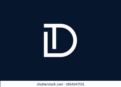 TD DT T D logo design concept with background. Initial based creative minimal monogram icon letter. Modern luxury alphabet vector design