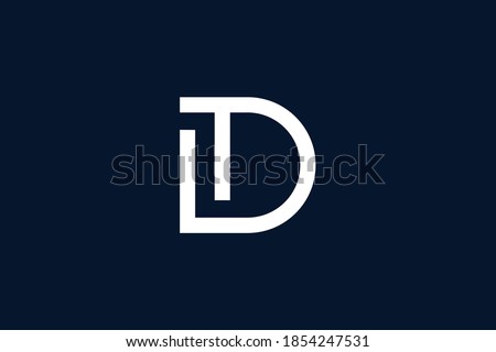 TD DT T D logo design concept with background. Initial based creative minimal monogram icon letter. Modern luxury alphabet vector design