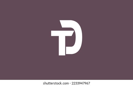 TD, DT,Abstract initial monogram letters alphabet logo design
