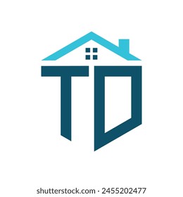 TD House Logo Design Template. Letter TD Logo for Real Estate, Construction or any House Related Business