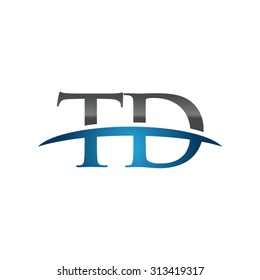 TD initial company blue swoosh logo