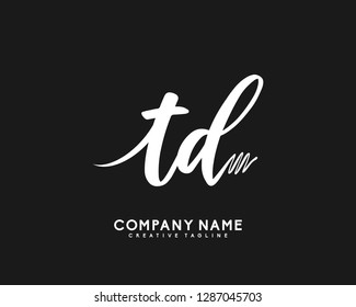 TD Initial Handwriting Logo Template Vector