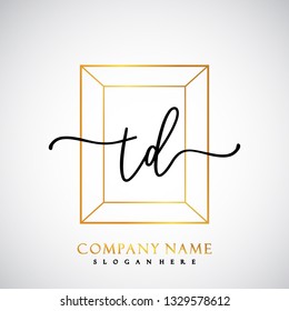 TD Initial Handwriting logo template vector