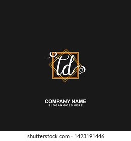 TD Initial handwriting logo vector