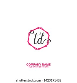 TD Initial handwriting logo vector