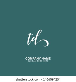 TD Initial handwriting logo vector