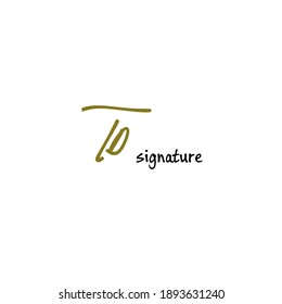 TD initial handwriting white background