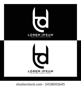 TD initial letter logo. Alphabet T and D pattern design monogram