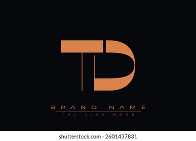 TD initial letter logo design. Letter T and D luxury alphabet letter logo icon template