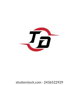 TD logotipo inicial concepto fresco y elegante para la exportación o el logotipo del juego como su inspirador