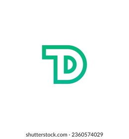 TD Initial Logo Design. Letter TD Symbol