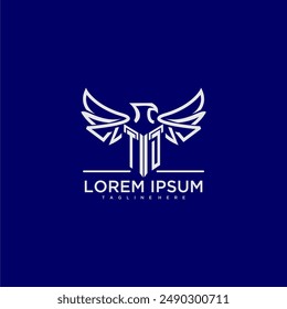 TD initial monogram for business logo with eagle image