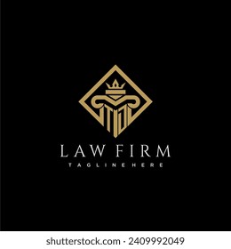 logotipo de monograma inicial TD para la firma de abogados con pilar en diseño cuadrado creativo