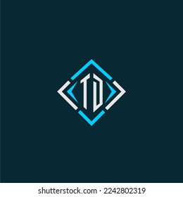 TD initial monogram logo with square style design