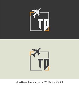 TD initial monogram logo with square style design.