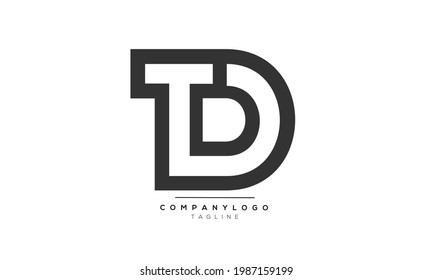 TD initials monogram letter text alphabet logo design