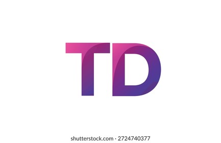 TD Letter Gradient Monogram Logo for Modern Business Branding
