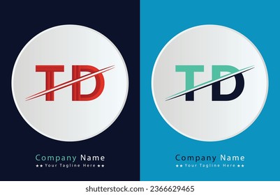 TD Letter logo design vector template.