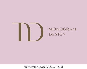 TD letter logo icon design. Classic style luxury initials monogram.