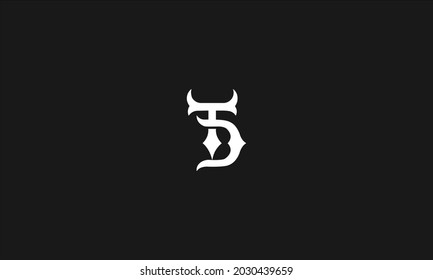 logotipo de letra TD, plantilla de logotipo TD de letra inicial, icono plano vectorial.
