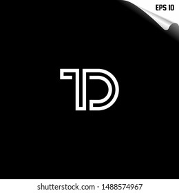 TD Letter Logo Linked Modern Design Template