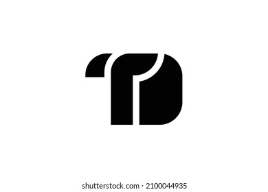 TD letter logo on luxury background. DT monogram initials concept. TD icon design. DT elegant and Professional black color alphabet icon on white background.