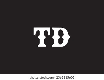 TD letters Initials Monogram logo design