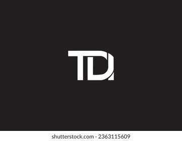 TD letters Initials Monogram logo design