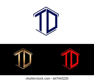 TD letters linked with hexagon shape logo