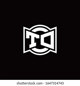 TD logo monogram with ribbon style circle rounded design template