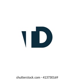 TD Logo. Vector Graphic Branding Letter Element. White Background