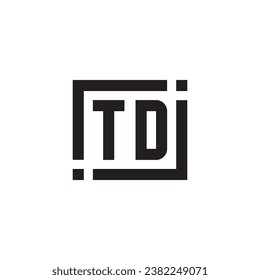 TD minimalist geometric symbol logo in high quality professional design that will print well across any print media